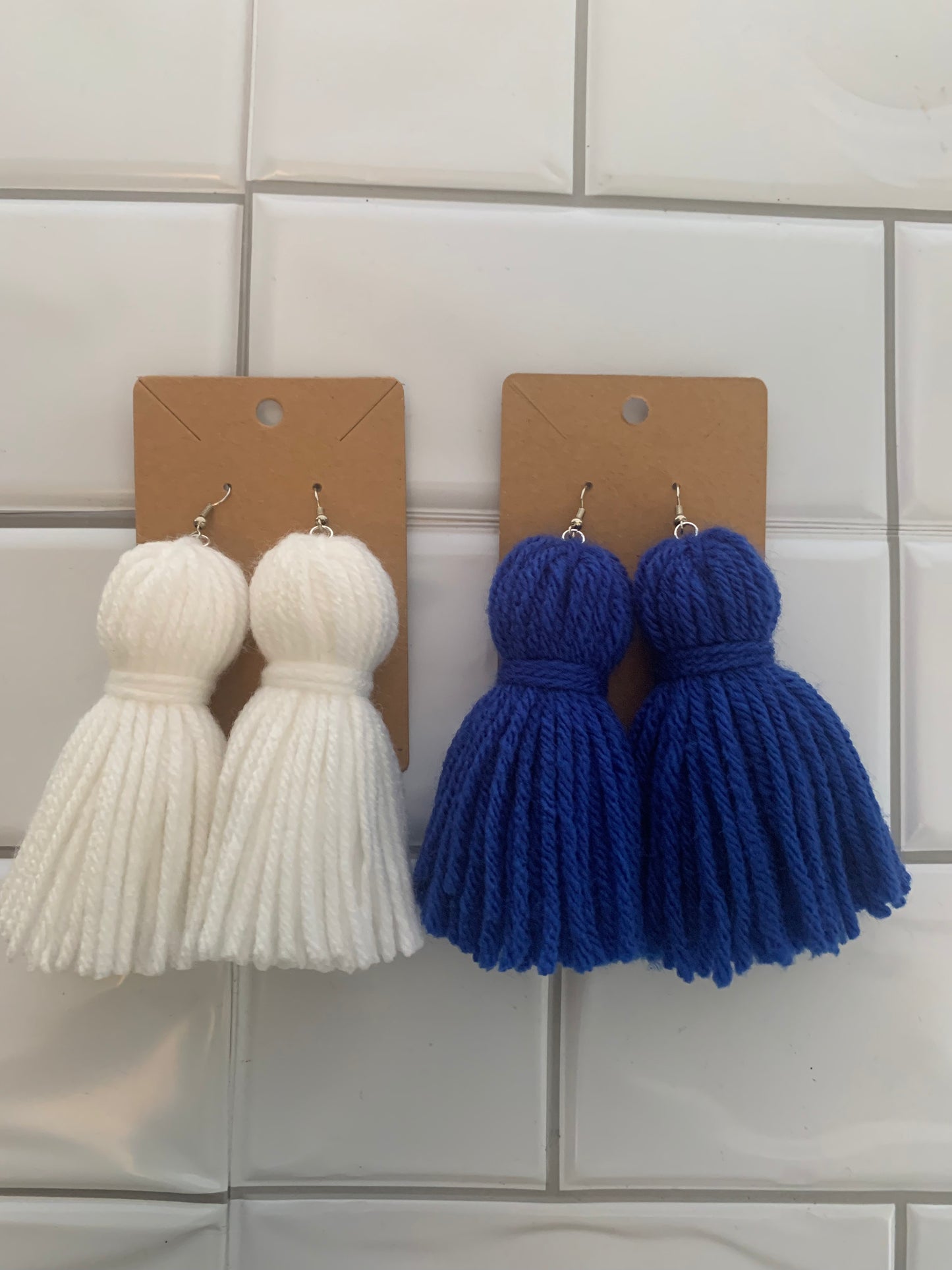 White Tassel Earrings