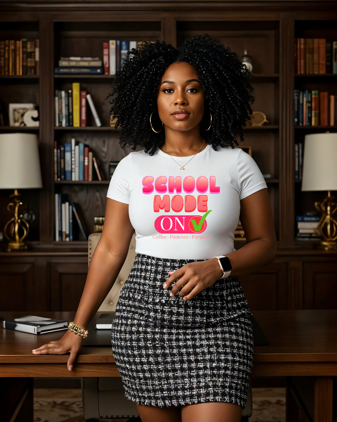 School Mode: ON | Personalized School Staff T-Shirt | Teacher, Nurse, Counselor & Bus Driver Shirt