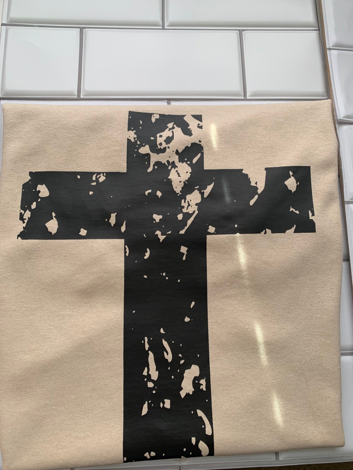 Distressed Cross Shirt, Shirt with Cross, Faith Based Shirt, Shirts for Christian Women