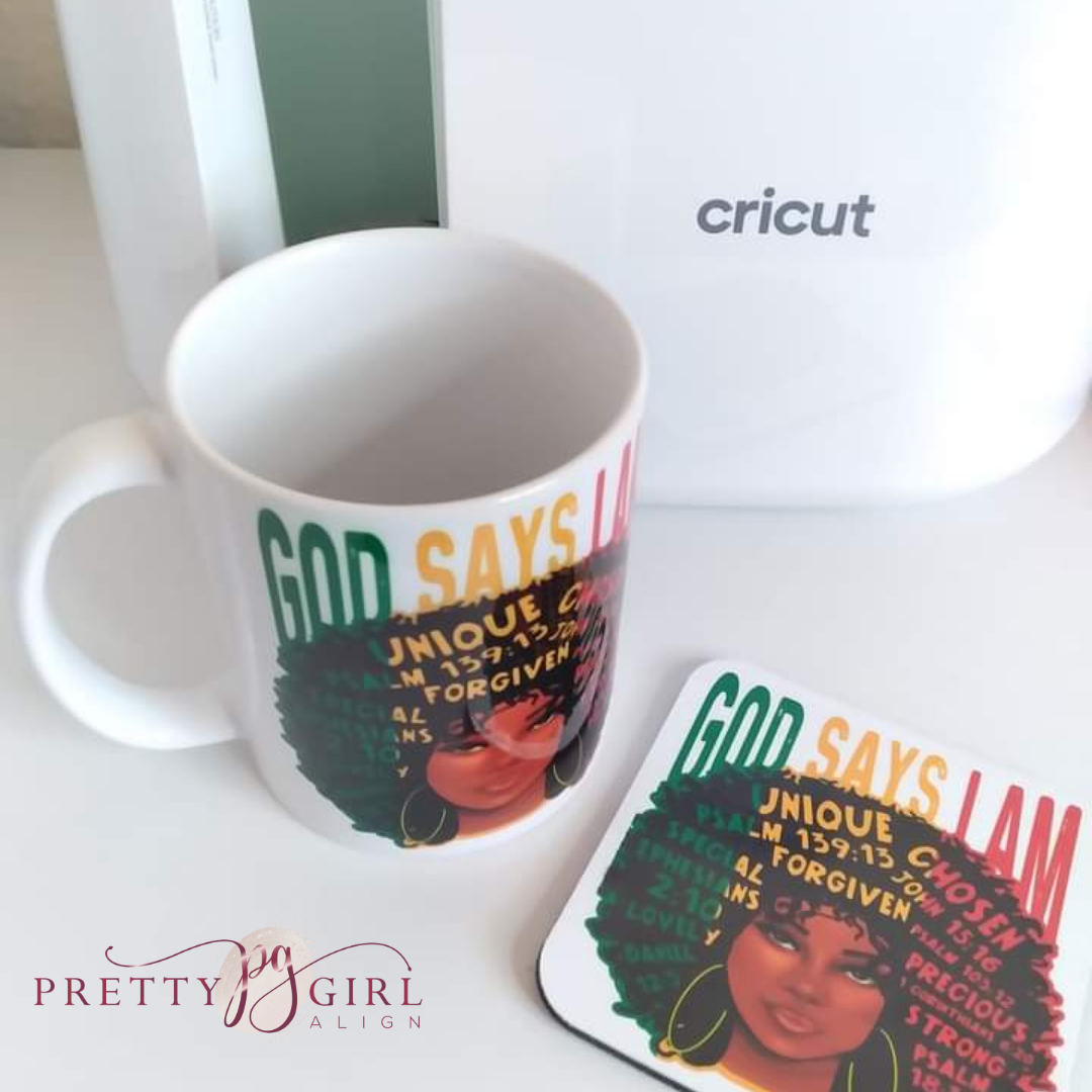 God says I Am Mug and Coaster Set