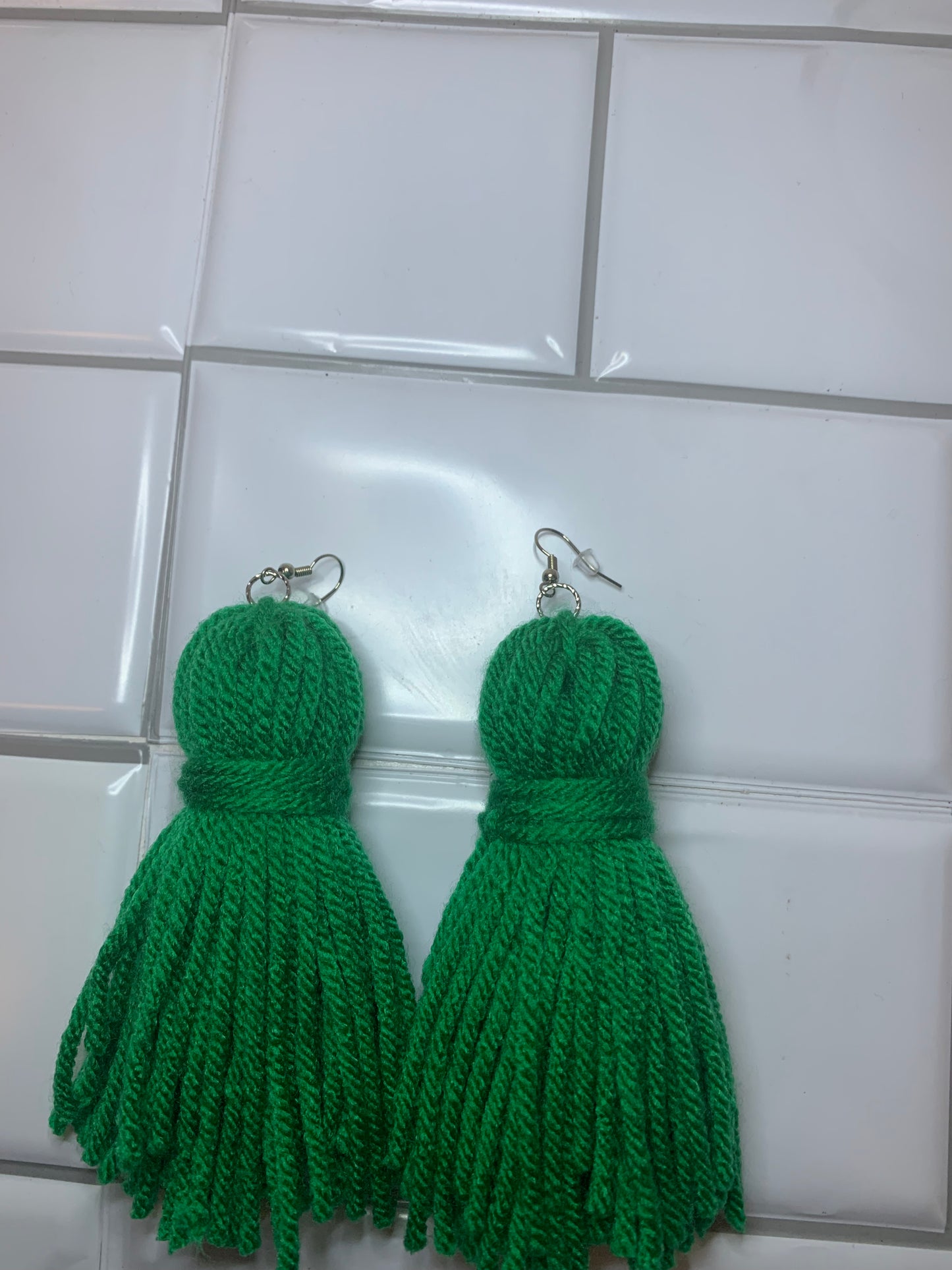 Green  Tassel Earrings