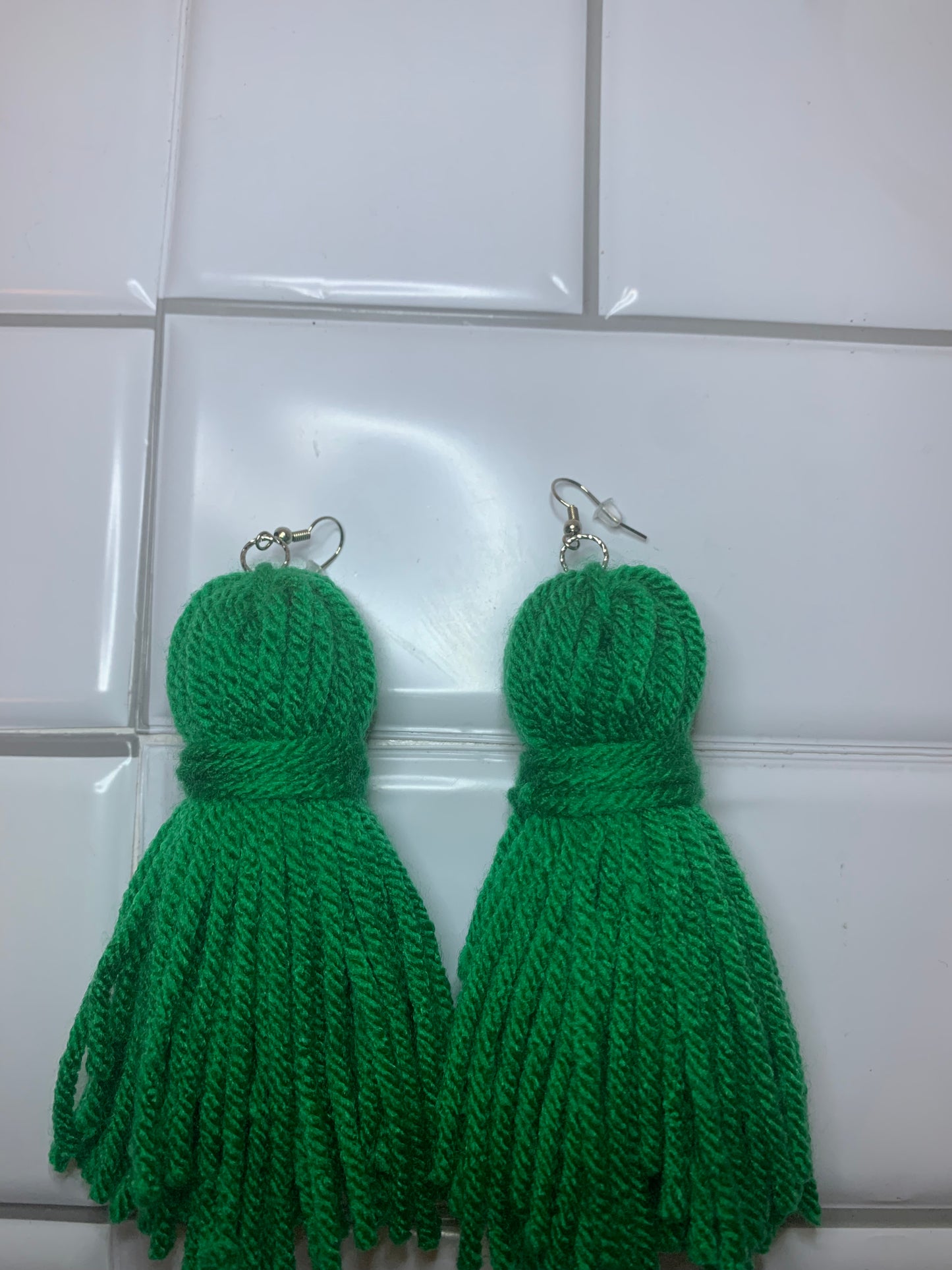 Green  Tassel Earrings