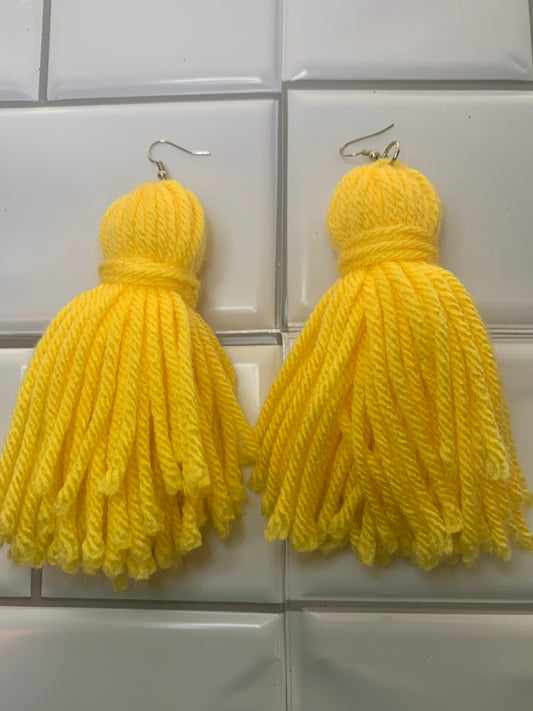 Yellow Tassel Earrings