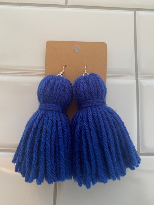 Royal Blue Tassel Earrings