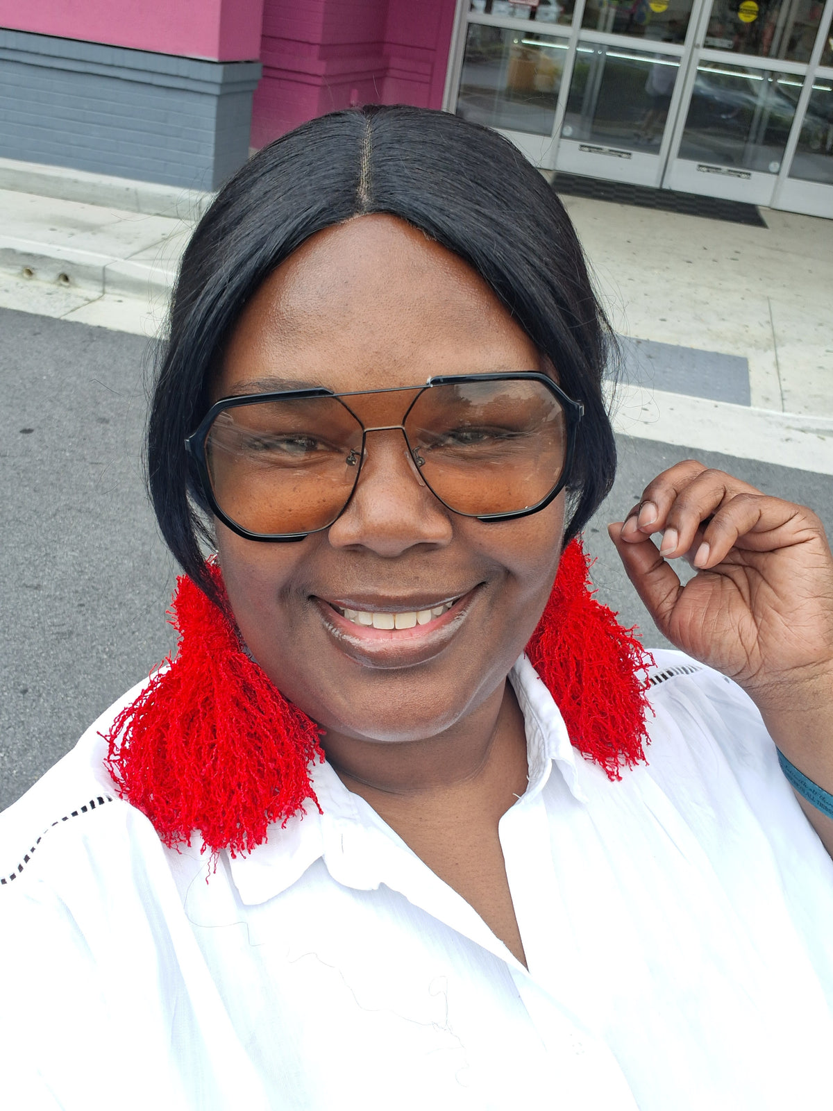Red Tassel Earrings