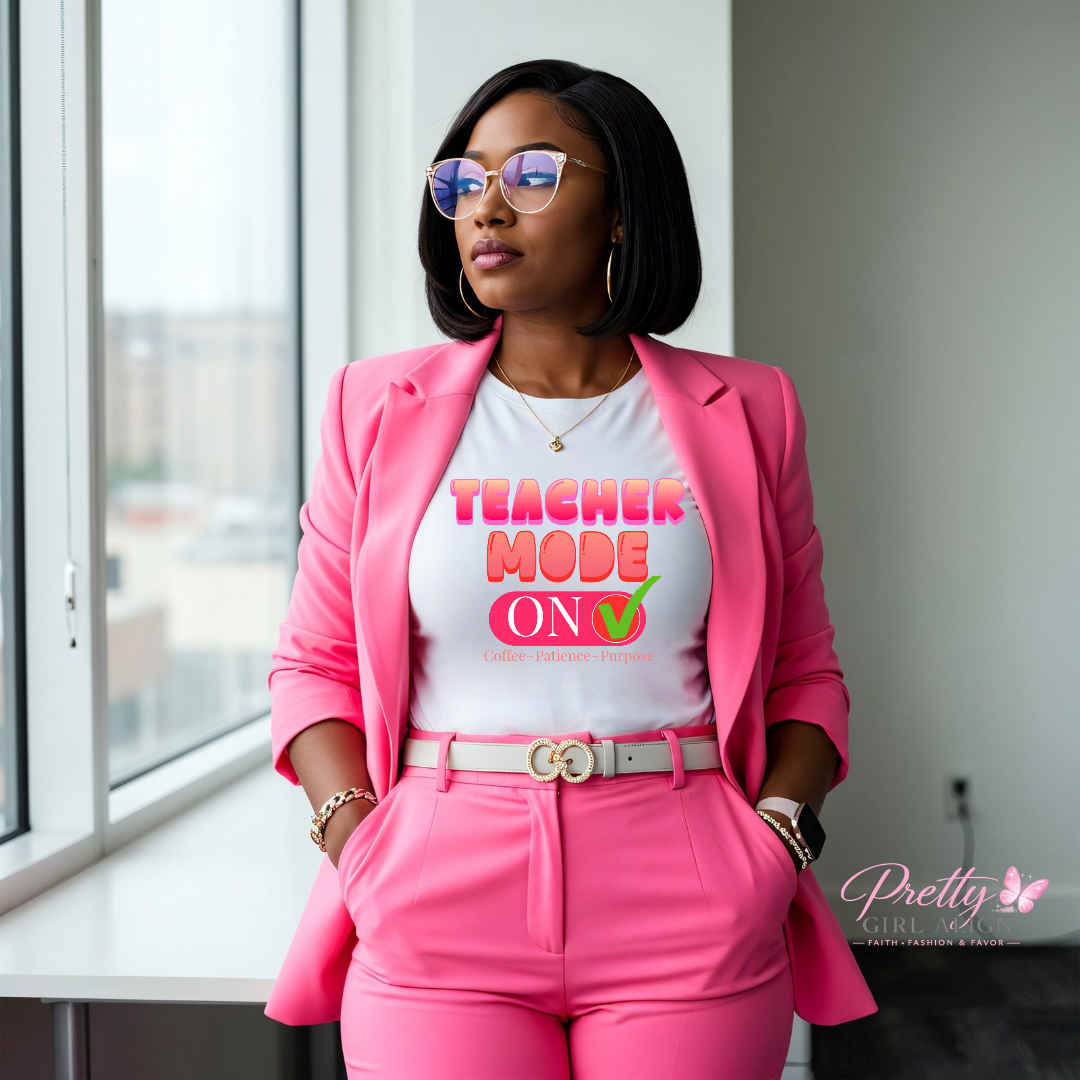 School Mode: ON | Personalized School Staff T-Shirt | Teacher, Nurse, Counselor & Bus Driver Shirt
