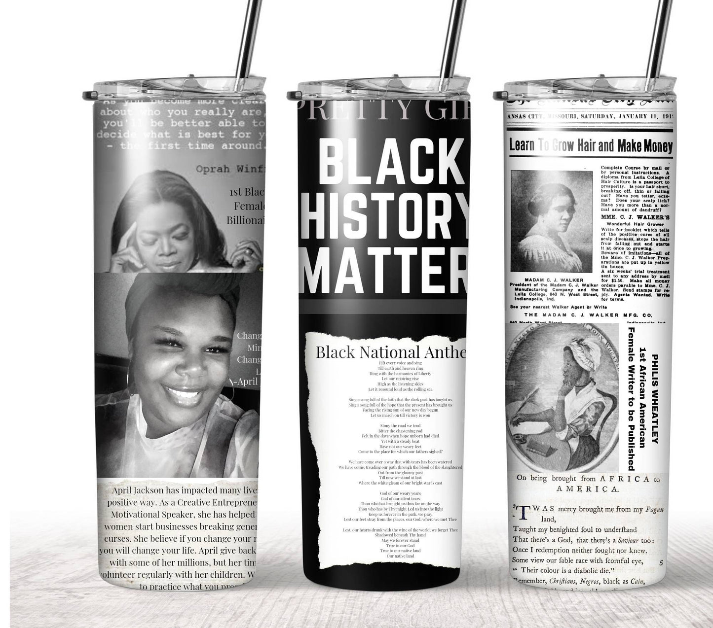 Black History Matters Tumbler, Female Black History Matters Tumbler, 20oz Tumbler